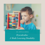 A child with dyscalculia, a math learning disability