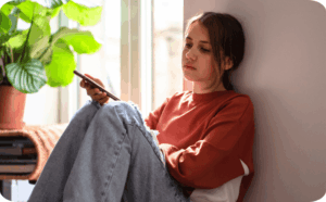 student with school related stress and anxiety